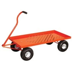 Leonard Pull-Style 4-Wheeled Nursery Cart With 2-Foot X 4-Foot Deck And Pneumatic Tires