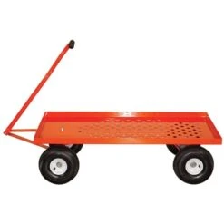 Leonard Pull-Style 4-Wheeled Nursery Cart With 2-Foot X 4-Foot Deck And Pneumatic Tires -Garden Tools 2448wg 2