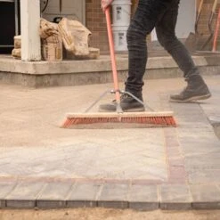 Leonard Dual-Bristle Push Broom, 24-Inch Wide Block With Steel Handle -Garden Tools 2624 4