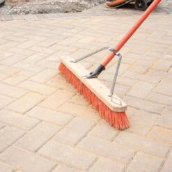 Leonard Dual-Bristle Push Broom, 24-Inch Wide Block With Steel Handle -Garden Tools 2624 6