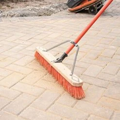 Leonard Fine-Bristle Push Broom, 30-Inch Wide Block With Steel Handle -Garden Tools 2830 3