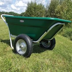 Muller's Original Smart Cart, Green 7 Cu. Ft. Tray With 16" Flat Free Wheels -Garden Tools 37gbt ff 2 1