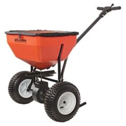 Leonard 70-Pound Broadcast Spreader With Deflector -Garden Tools am70lp left withcover