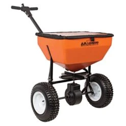 Leonard 70-Pound Broadcast Spreader With Deflector -Garden Tools am70lp right withcover