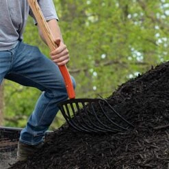 Leonard 10-Tine Forged Steel Scoop Fork With 48-Inch Straight Handle -Garden Tools amf10l 4 1