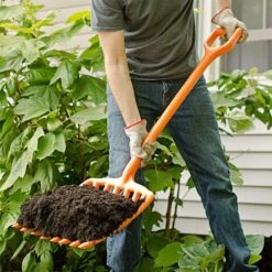 Leonard 8-Tine All-Poly Scoop Fork With 30-inch D-Grip Handle -Garden Tools apf800 2 2