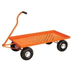 Leonard Pull-Style 4-Wheeled Nursery Cart With 2-Foot X 4-Foot Deck And Flat-Free Tires