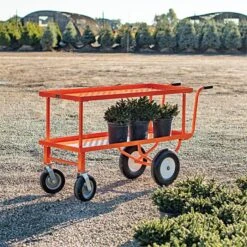 Leonard 2-Foot By 5-Foot Push-Style Nursery Cart With 18-Inch Shelf -Garden Tools f2460hfw 5