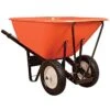 Leonard 10-Cubic-Foot Orange Poly Tray Wheelbarrow With Steel Handles And Diamond Tread Flat Free Tires
