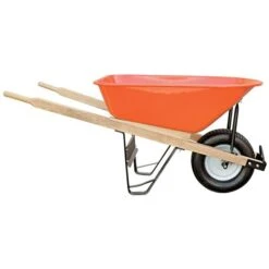Leonard 6 Cubic Foot Capacity Steel Tray Wheelbarrow With Flat Free Tire -Garden Tools fwbst6 2 1