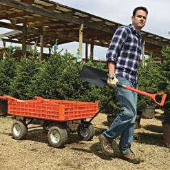 Leonard Orange Utility Wagon, 30in X 46in X 7.5in Tray -Garden Tools gw45 2 1