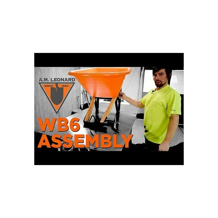 Leonard 6 Cubic Foot Orange Steel Tray Wheelbarrow With Steel Handles And Flat Free Tires 3 Leonard 6 Cubic Foot Orange Steel Tray Wheelbarrow With Steel Handles And Flat Free Tires - Image 3