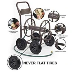 Liberty Garden Hose Wagon With Flat Free Tires, 250ft Capacity -Garden Tools hw250ff callouts