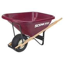 Scenic Road 8-Cubic-Foot Capacity Poly Tray Wheelbarrow With Pneumatic Turf Tire