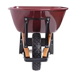 Scenic Road 6-Cubic-Foot Capacity Steel Tray Wheelbarrow With Flat Free Tire -Garden Tools mss6 1ff front