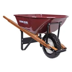 Scenic Road 6-Cubic-Foot Capacity Steel Tray Wheelbarrow With Flat Free Tire -Garden Tools mss6 1ff right