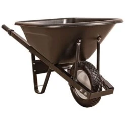 Leonard 6 Cubic Foot Poly Tray Wheelbarrows With Steel Handles -Garden Tools vp wbs 3
