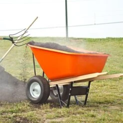 Leonard 2-Wheeled, 10-Cubic-Foot Capacity Poly Tray Wheelbarrow With Pneumatic Tires -Garden Tools wb10 4 1