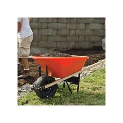 Leonard 6-Cubic-Foot Capacity Poly Tray Wheelbarrow With Pneumatic Tire -Garden Tools wb6 3 1
