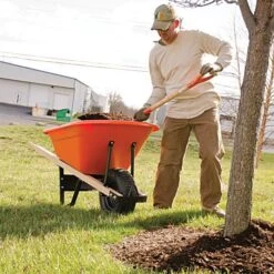 Leonard 6-Cubic-Foot Capacity Poly Tray Wheelbarrow With Pneumatic Tire -Garden Tools wb6 4 1
