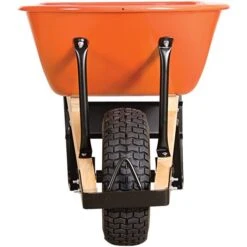 Leonard 6-Cubic-Foot Capacity Steel Tray Wheelbarrow With Pneumatic Tire -Garden Tools wbst6 1 1